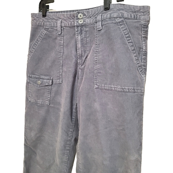 Women's  Gray Corduroy Cargo Pants - Picture 2 of 3